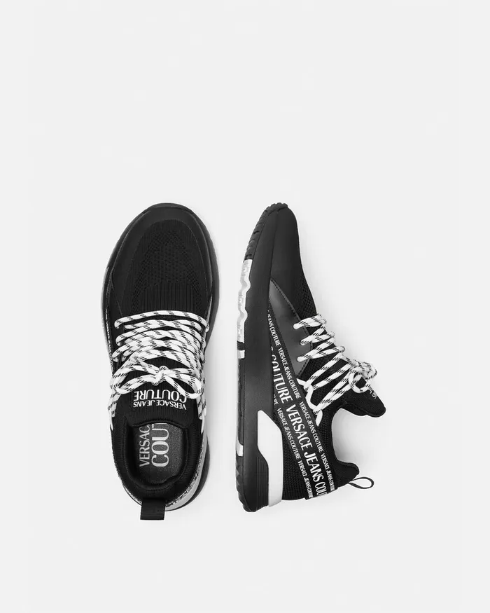 Versace Dynamic Logo Sneakers Blackprint Men Jeans Couture
