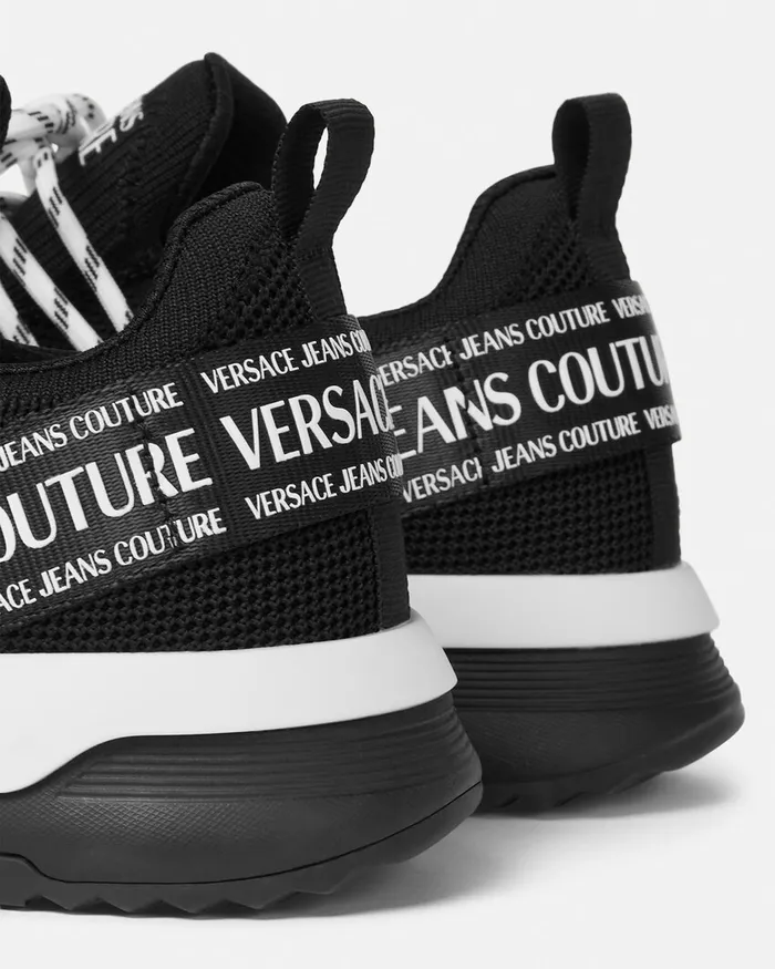 Versace Dynamic Logo Sneakers Blackprint Men Jeans Couture