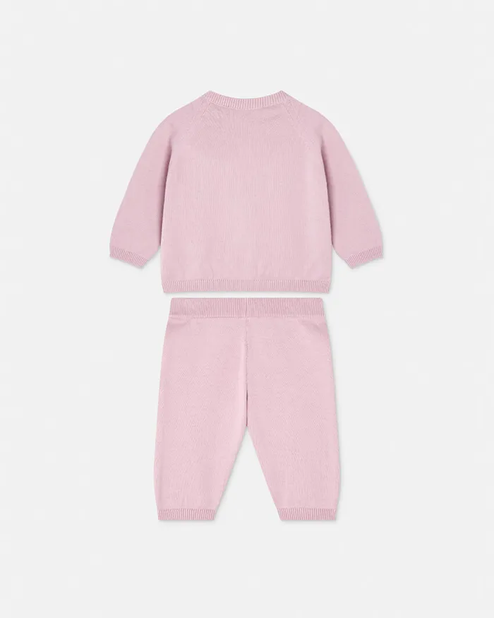 Versace Embroidered Medusa Baby Knit Set Light Pink Kids Gift Sets