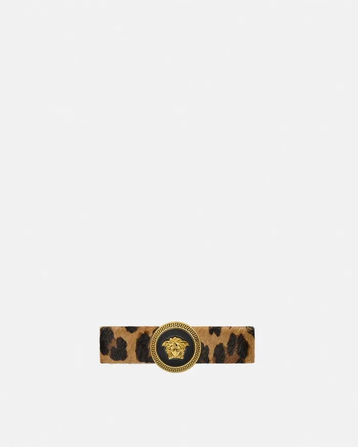 Versace Gianni Ribbon Leopard Hair Clip Animalier Women Hair Accessories