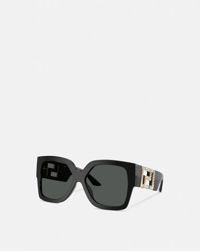 Versace Greca Sunglasses Blacksilver Women Sunglasses