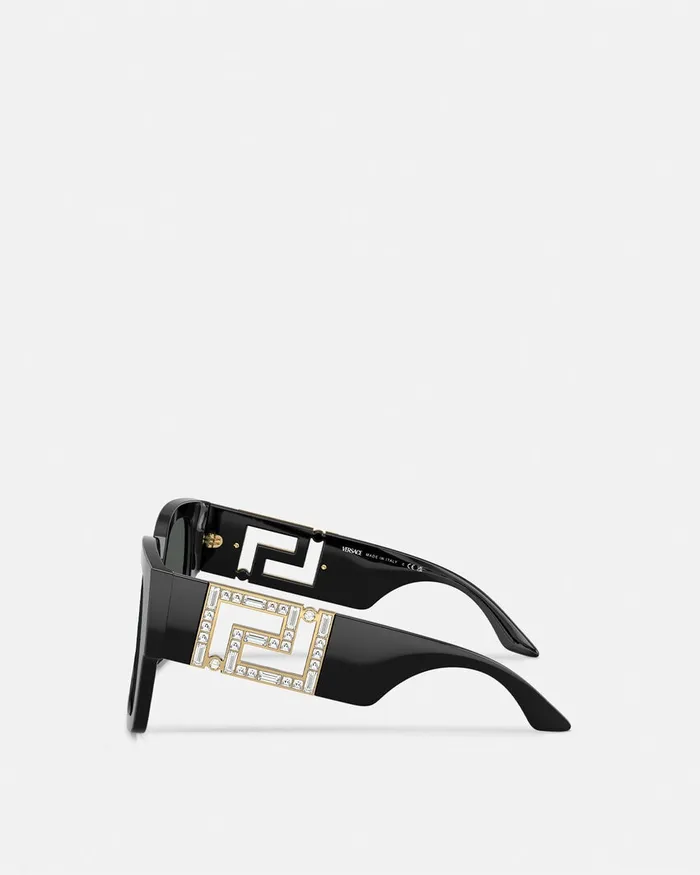 Versace Greca Sunglasses Blacksilver Women Sunglasses