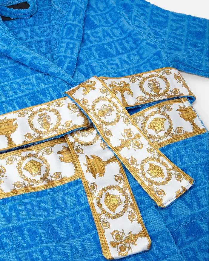 Versace I Baroque Bathrobe Light Blue Kids Underwear and Beachwear