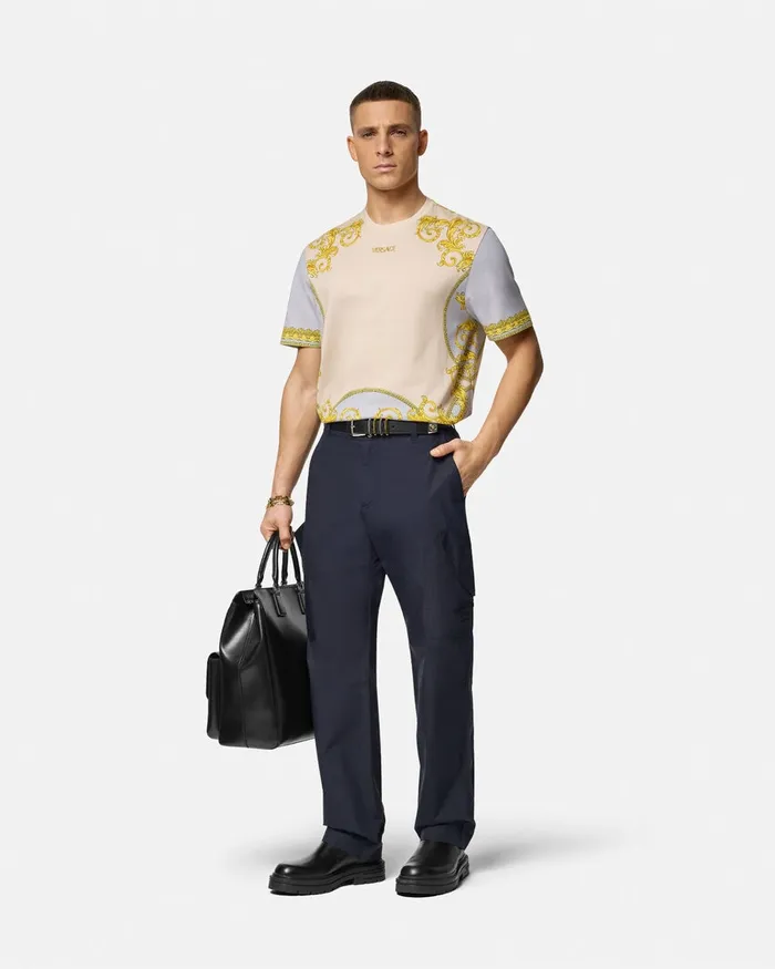 Versace La Coupe Des Dieux TShirt Grayprint Men TShirts and Polos