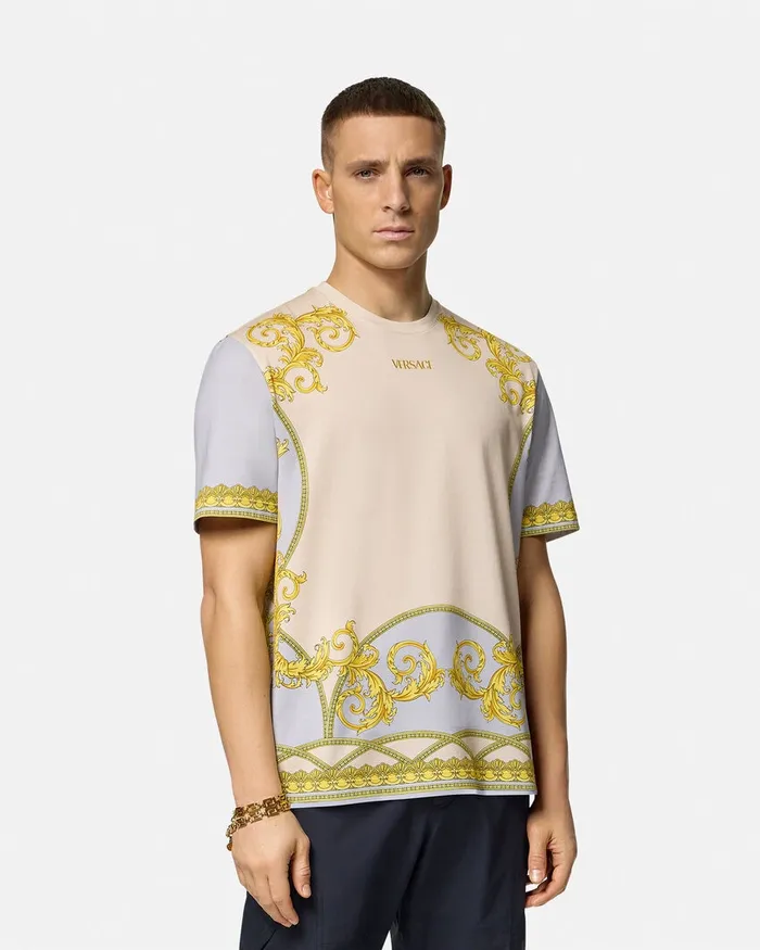 Versace La Coupe Des Dieux TShirt Grayprint Men TShirts and Polos