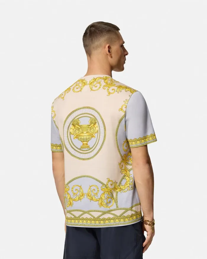 Versace La Coupe Des Dieux TShirt Grayprint Men TShirts and Polos