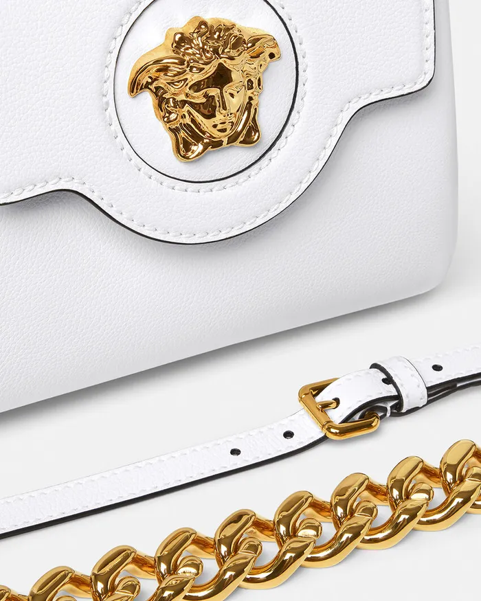 Versace La Medusa Small Handbag White Women Top Handle
