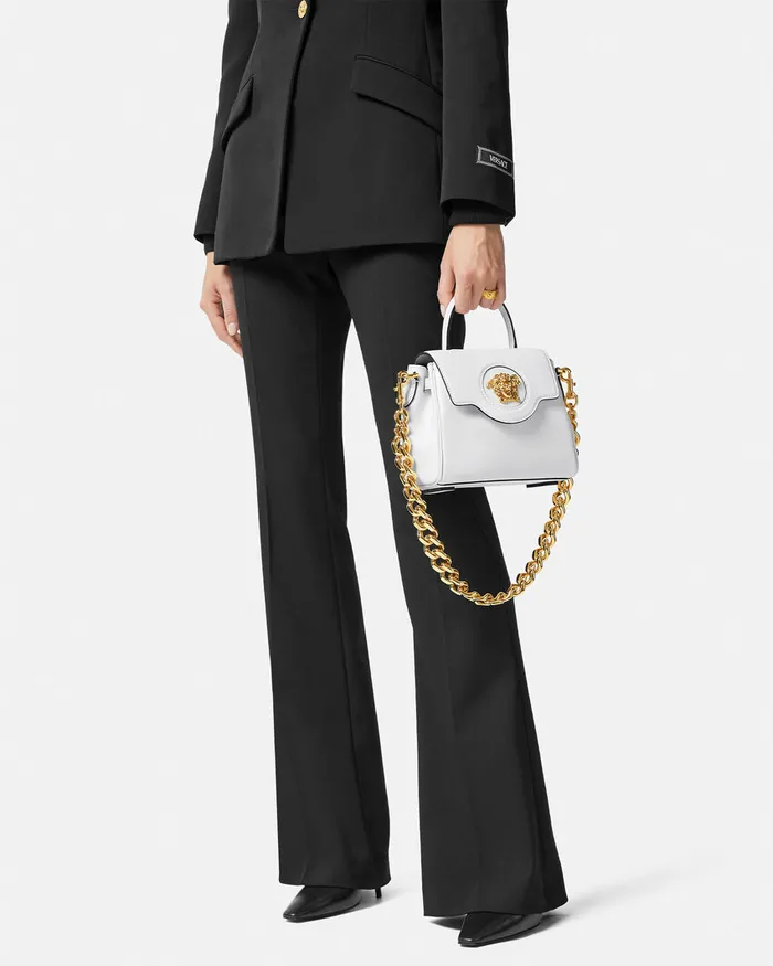 Versace La Medusa Small Handbag White Women Top Handle