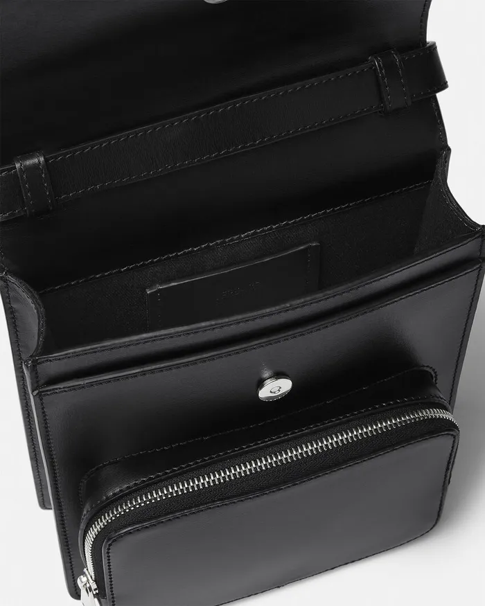 Versace Leather Crossbody Cargo Bag Blacksilver Men Cargo