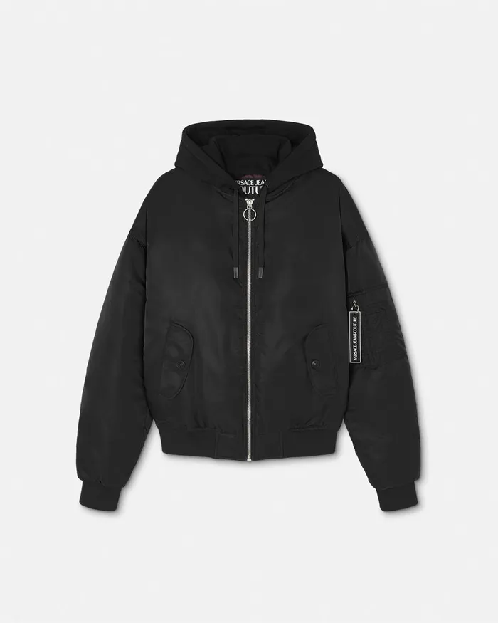 Versace Logo Bomber Jacket Blackprint Men Jeans Couture