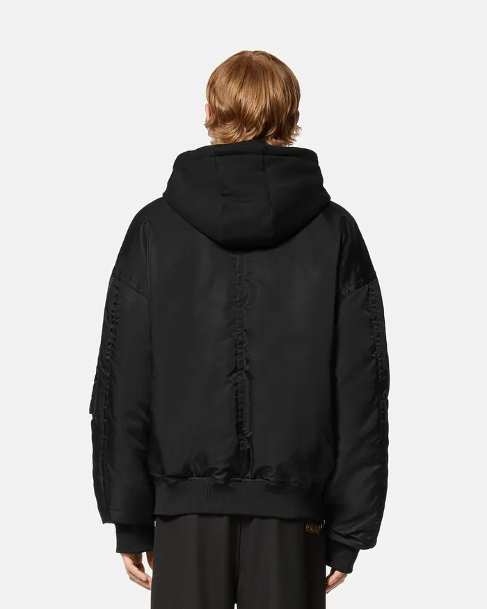 Versace Logo Bomber Jacket Blackprint Men Jeans Couture