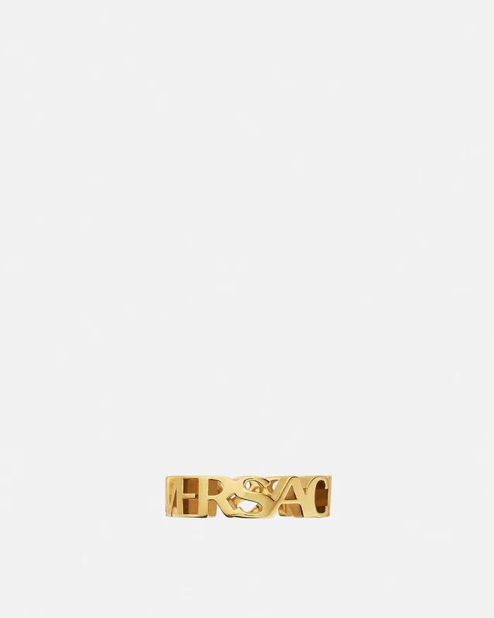 Versace Logo Ring Light Gold MenWomen Rings