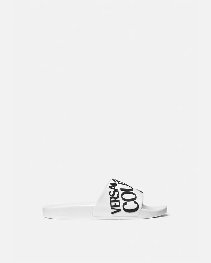 Versace Logo Sliders Whiteprint Men Jeans Couture