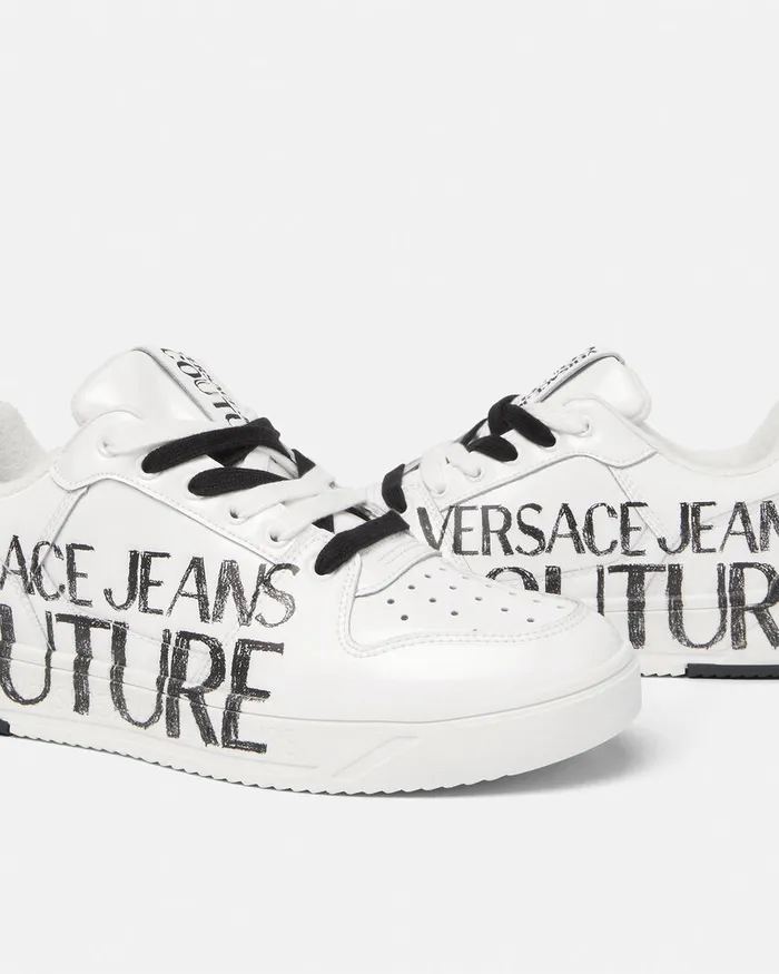 Versace Logo Starlight Sneakers White Men Jeans Couture