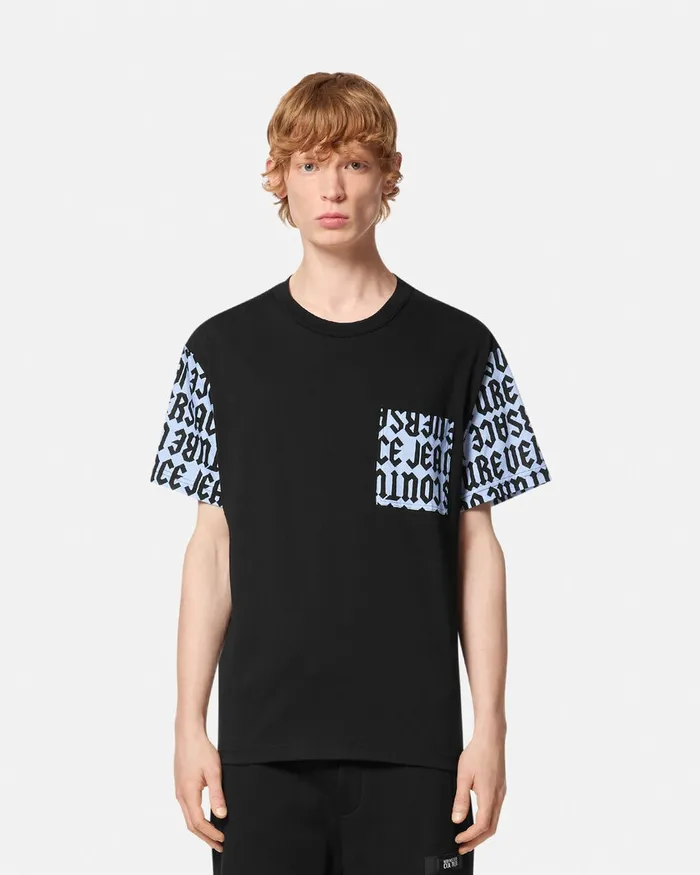 Versace Logomania RegularFit TShirt Blueprint Men Jeans Couture