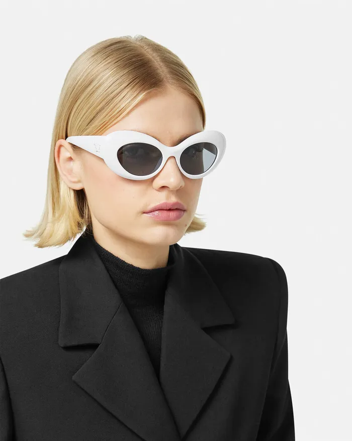 Versace Maxi La Medusa Oval Sunglasses Havana Women Sunglasses