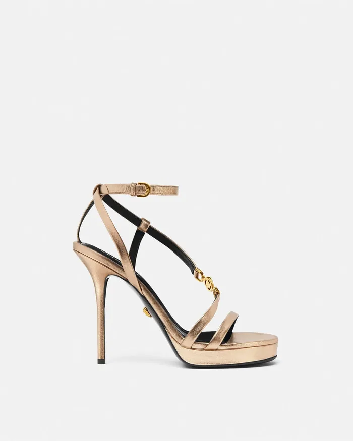 Versace Medusa 03995 Metallic Sandals 115 Mm Gold Women Sandals