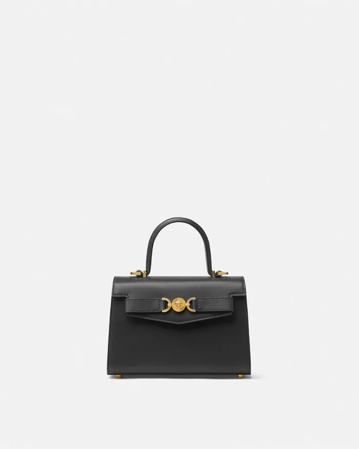 Versace Medusa 03995 Small Handbag Blackgold Women Top Handle