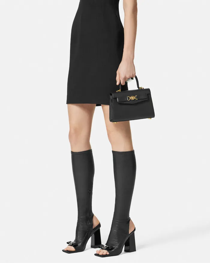 Versace Medusa 03995 Small Handbag Blackgold Women Top Handle