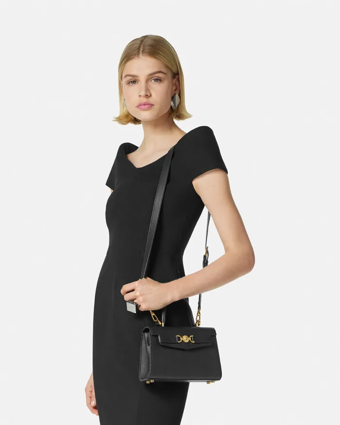 Versace Medusa 03995 Small Handbag Blackgold Women Top Handle