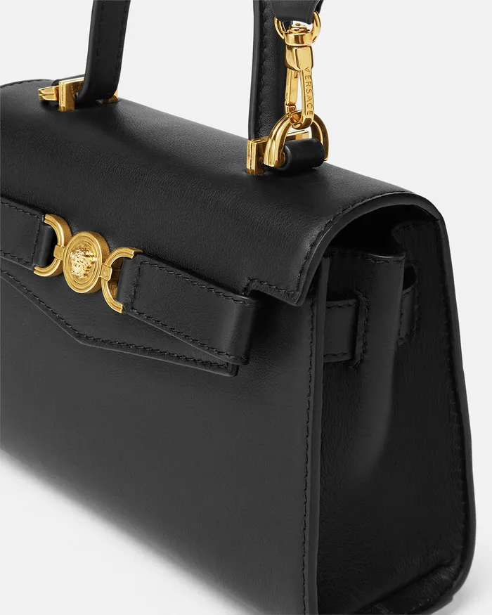Versace Medusa 03995 Small Handbag Blackgold Women Top Handle