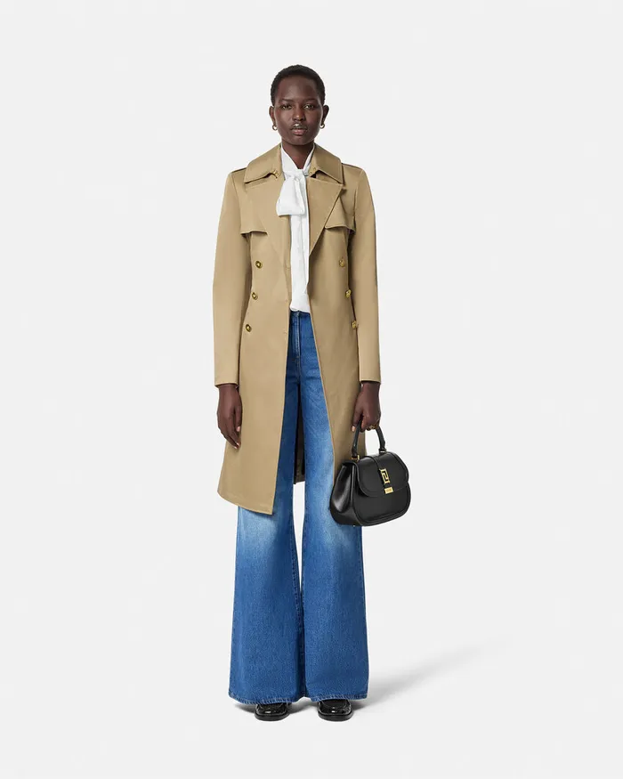 Versace Medusa 03995 Wide Flared Jeans Blue Women Denim
