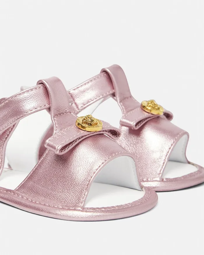 Versace Medusa Baby Metallic Sandals Light Pink Kids Shoes and First Steps