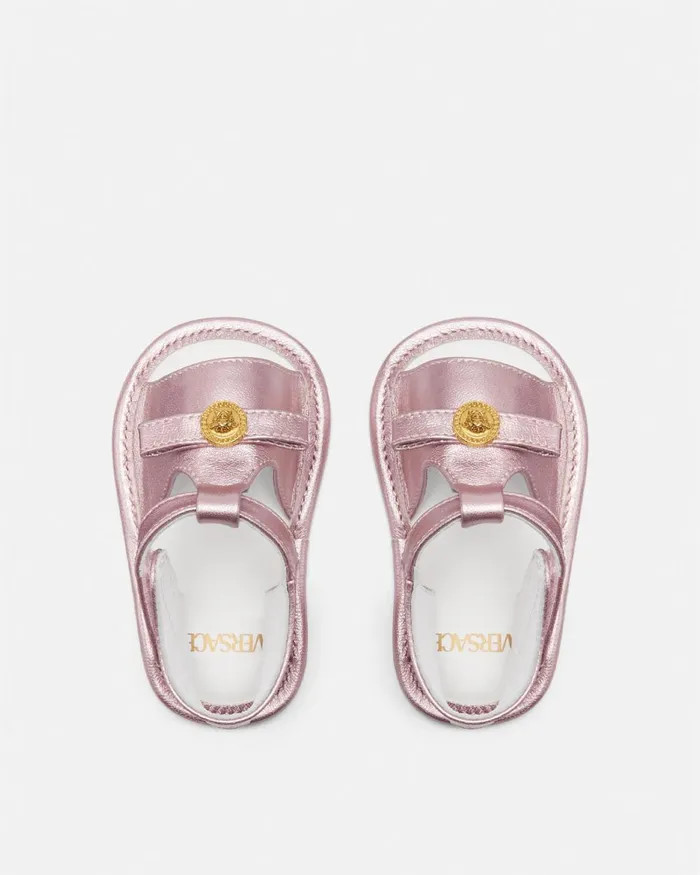 Versace Medusa Baby Metallic Sandals Light Pink Kids Shoes and First Steps