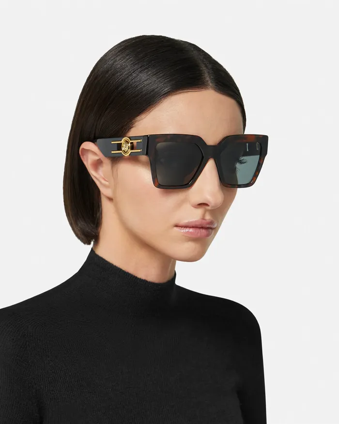 Versace Medusa Deco Butterfly Sunglasses Havana Women Sunglasses