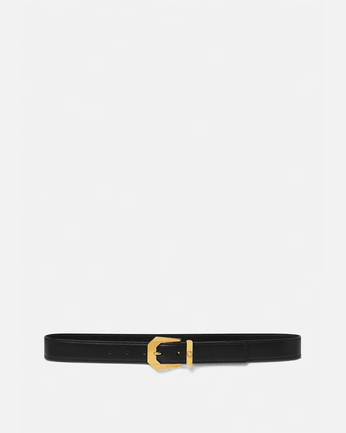 Versace Medusa Leather Belt 3 Cm Blackgold Men Belts