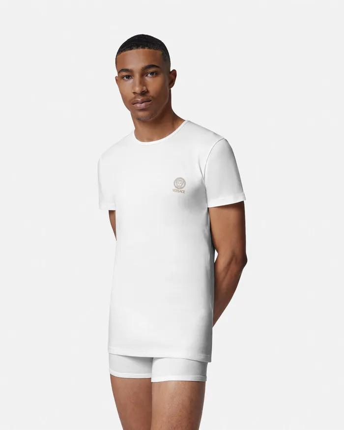 Versace Medusa Undershirt 2Pack White Men Loungewear and Pajamas