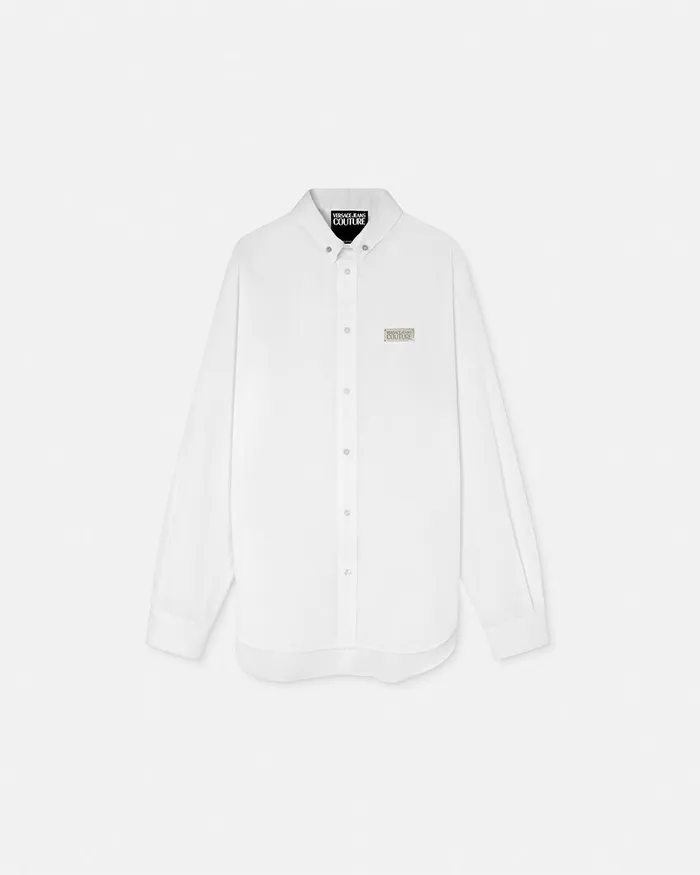 Versace Piercing RelaxedFit Shirt Whiteprint Men Jeans Couture
