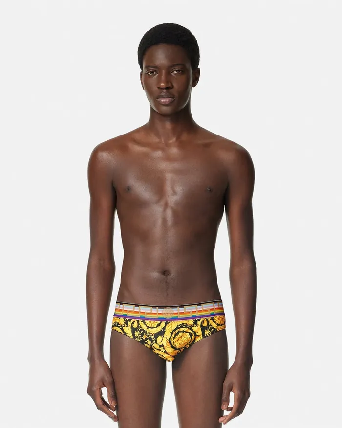 Versace Pride Barocco Swim Briefs Blackprint Men Swimwear
