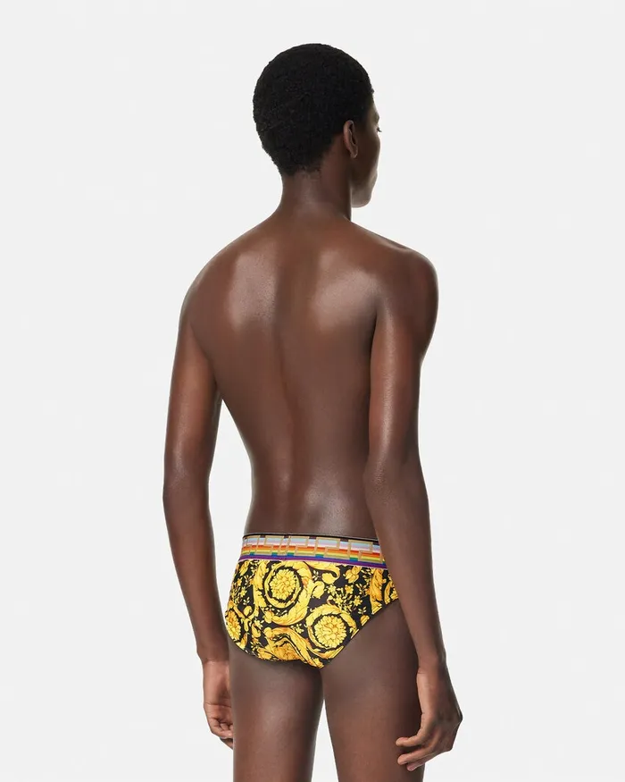 Versace Pride Barocco Swim Briefs Blackprint Men Swimwear