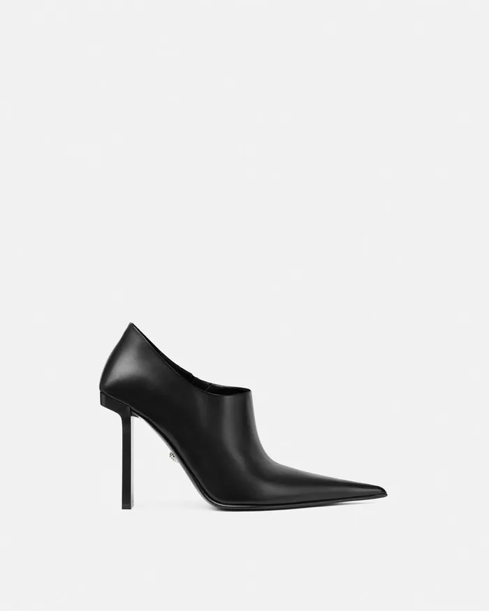 Versace Slice Ankle Boots 105 Mm Blacksilver Women Boots