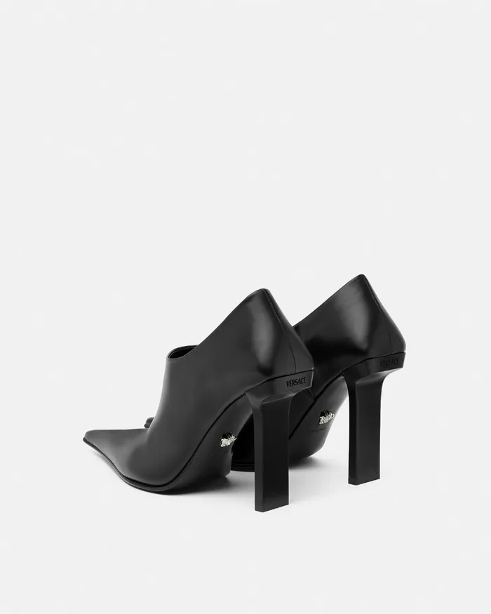 Versace Slice Ankle Boots 105 Mm Blacksilver Women Boots