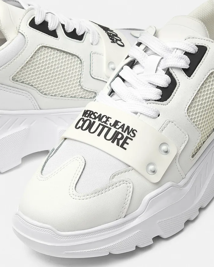 Versace Speedtrack Logo Sneakers Whiteprint Men Jeans Couture