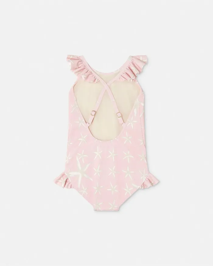 Versace Stella Marina Baby Swimsuit White Kids Underwear and Beachwear