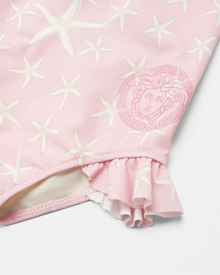 Versace Stella Marina Baby Swimsuit White Kids Underwear and Beachwear