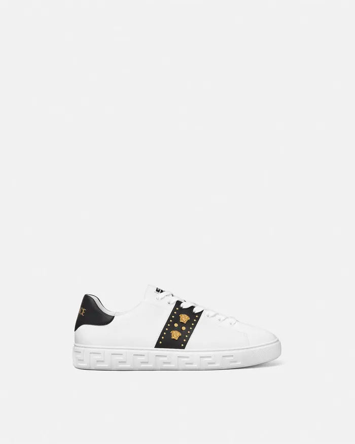 Versace Studded Greca Sneakers White Men Sneakers