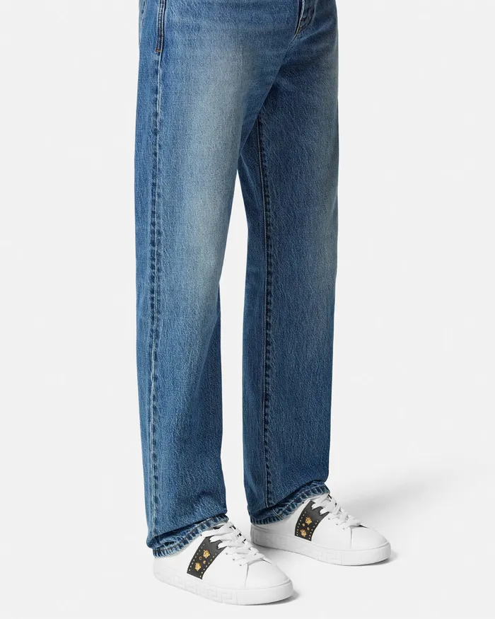 Versace Studded Greca Sneakers White Men Sneakers