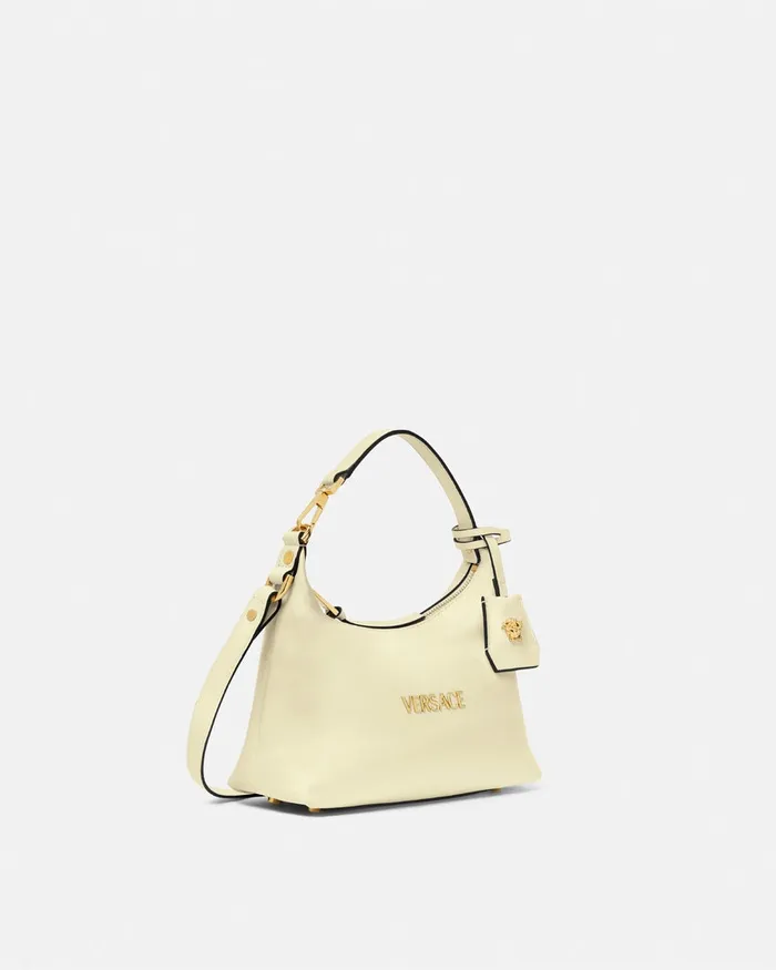 Versace Tag Hobo Handbag Yellow Women Top Handle