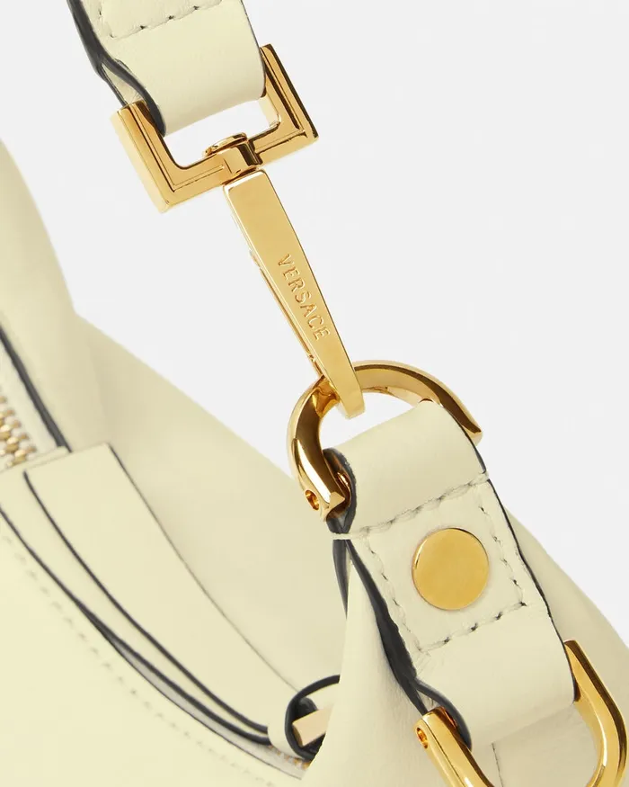 Versace Tag Hobo Handbag Yellow Women Top Handle