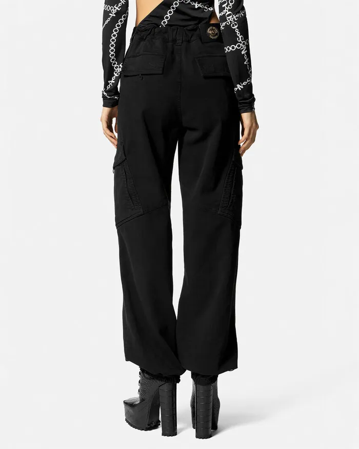 Versace VEmblem Cargo Jeans Blackprint Women Jeans Couture