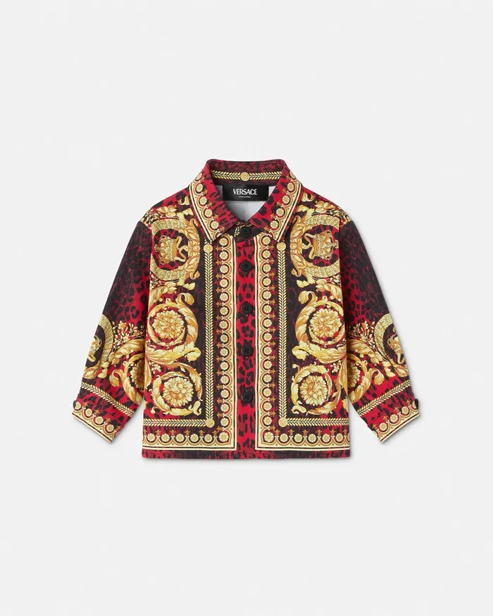 Versace Wild Barocco Baby Overshirt Printred Kids Shirts and Tshirts