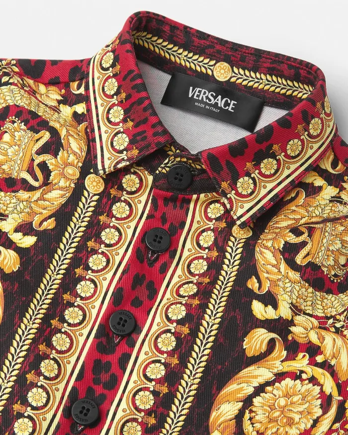Versace Wild Barocco Baby Overshirt Printred Kids Shirts and Tshirts