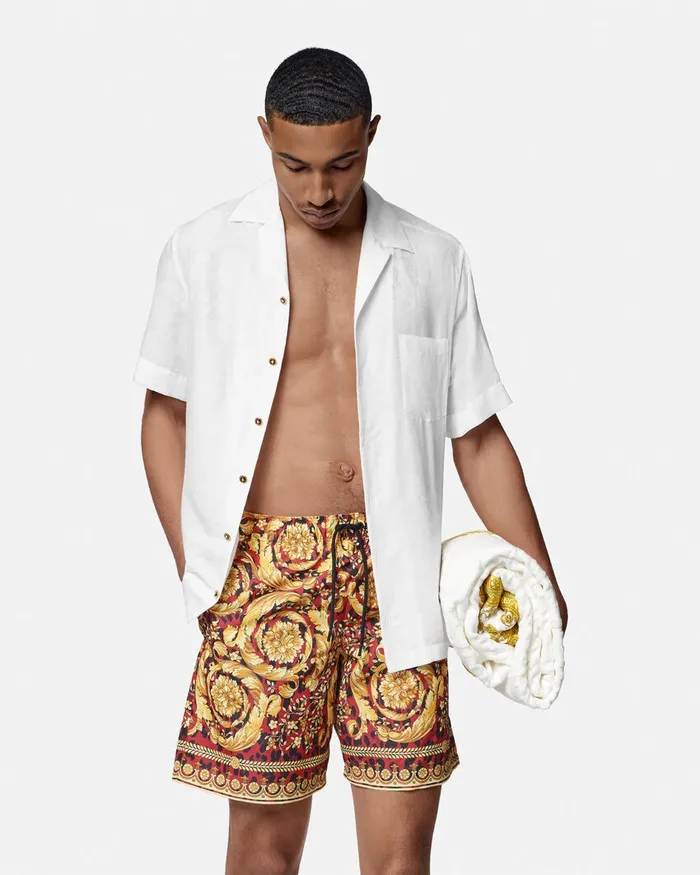 Versace Wild Barocco Boardshorts Printred Men Swimwear