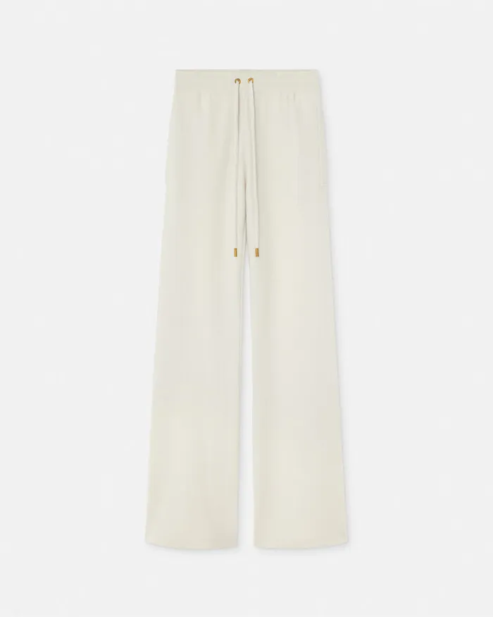 Versace WoolBlend Flared Towel Pants White Women Knitwear