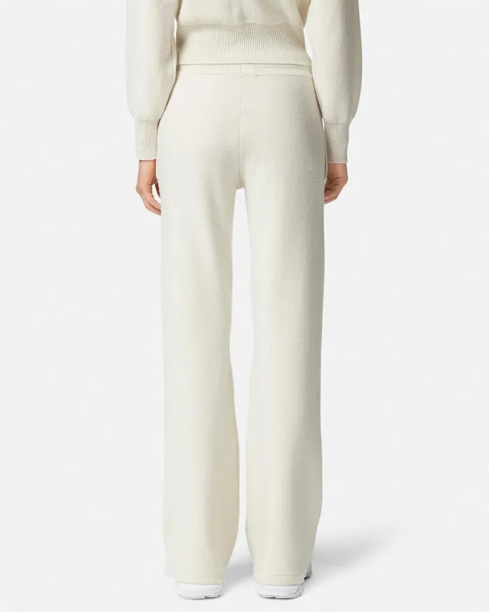 Versace WoolBlend Flared Towel Pants White Women Knitwear