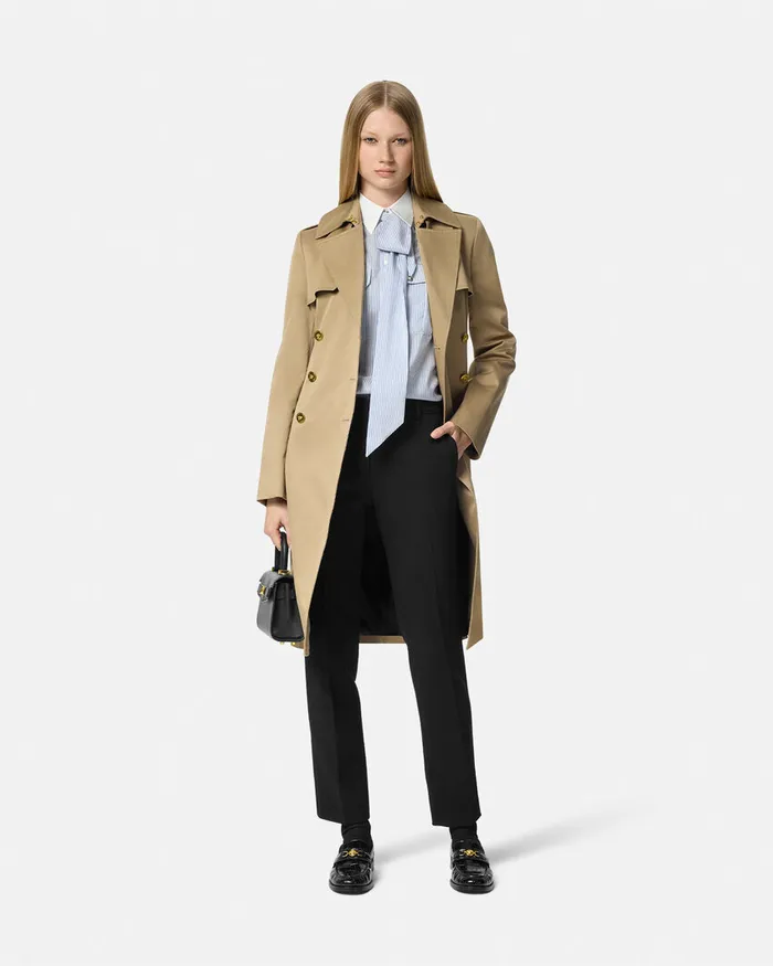 Versace WoolBlend SlimFit Pants Black Women Pants and Shorts